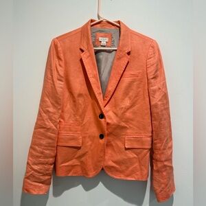 J. Crew 100% linen school boy blazer jacket coral size 12
